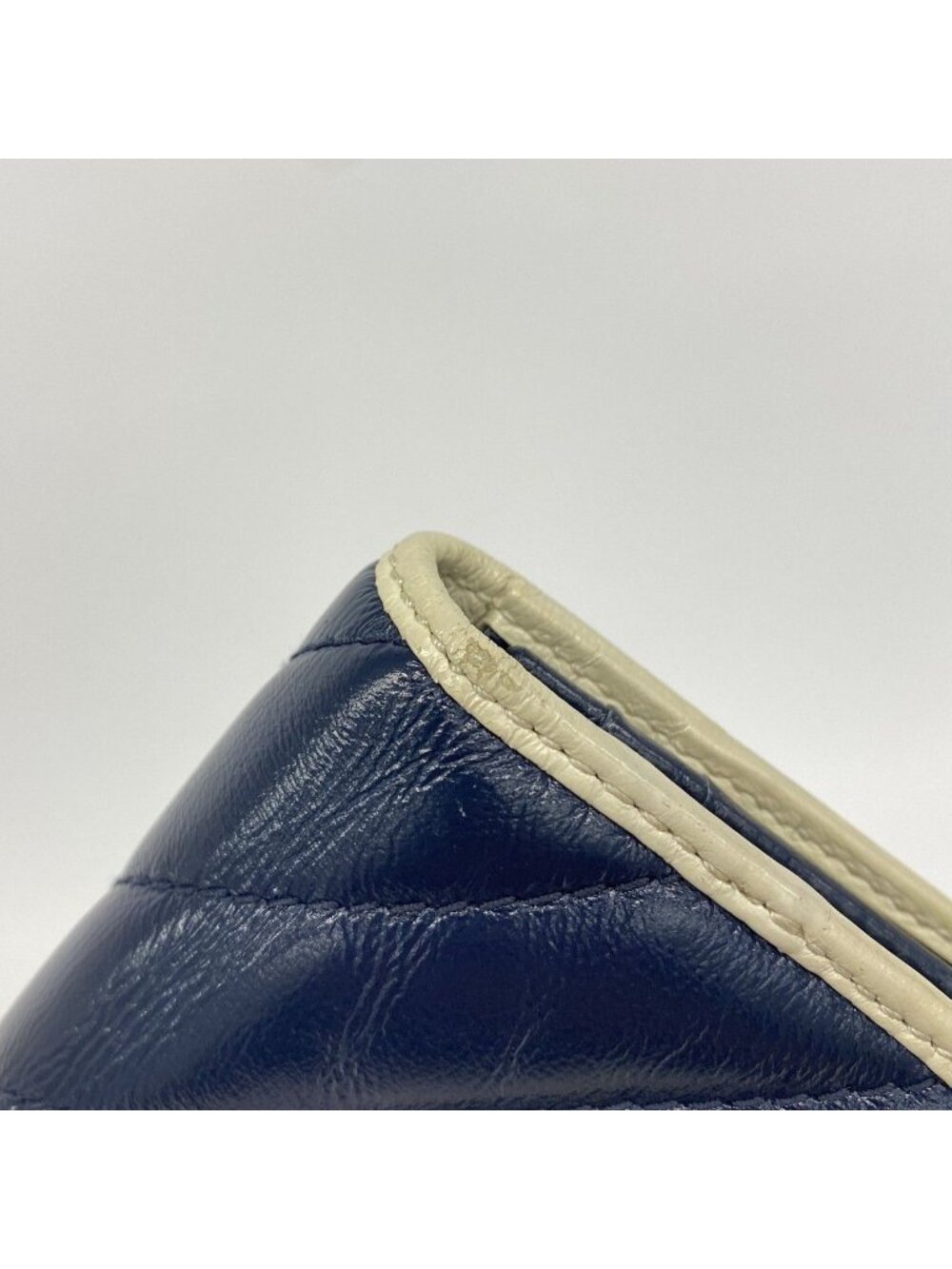 Gucci Wallet GG Marmont Leather Navy White Silver - Picture 5 of 8